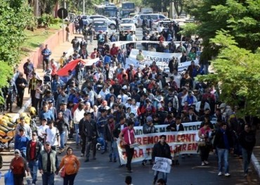 Manifestación contra Cartes por presunto blindaje a Sandra